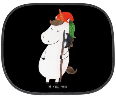 Produktbild von Mr. & Mrs. Panda Sonnenschutz Auto Einhorn Junge - Schwarz - Geschenk, Einhörner, autofenster, Fürs, Unicorn, Sonnenblende, Mittelalter, Autoscheiben, Bube, Autoscheibe