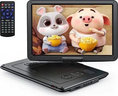 Produktbild von YOTON YD155 17.5" Tragbarer DVD Player mit 15.5" HD Drehbildschirm für Auto und Kinder mit Autoladegerät und AC Adapter