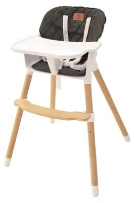 Immagine prodotto di BabyTrold Markland Kløver Sand – seggiolone robusto e confortevole in legno di faggio con cintura di sicurezza, vassoio e cuscino di seduta