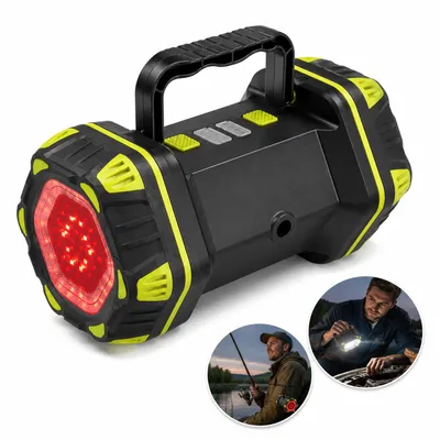Produktbild von LED Handstrahler Akku 4800mAh, aufladbarer Handscheinwerfer mit Doppellicht, 200m Reichweite, wasserdicht,Camping Taschenlampe für Outdoor & Notfall