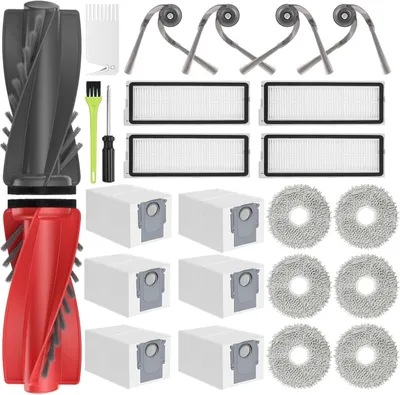 Produktbild von Qrevo S5V Zubehör für Roborock Qrevo Curv S5X/ Qrevo Edge S5A/ Qrevo Edge/Qrevo Curv Ersatzteile Zubehörset Accessories 6 Staubbeutel 2 Hauptbürsten 4 Hepa Filter 6 Wischpads 4 Seitenbürsten