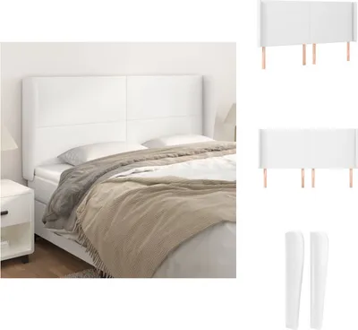 Produktbild von vidaXL Kopfteil mit Ohren Weiß 163x23x118/128 cm Kunstleder -  Kopf- & Fußenden