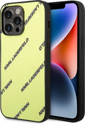 Image de Karl Lagerfeld Coque arrière pour iPhone 14 Pro Max - Logomania - Jaune