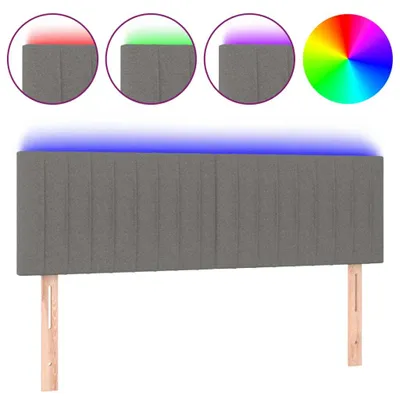 Produktbild von vidaXL LED Kopfteil Dunkelgrau 144x5x78/88 cm Stoff