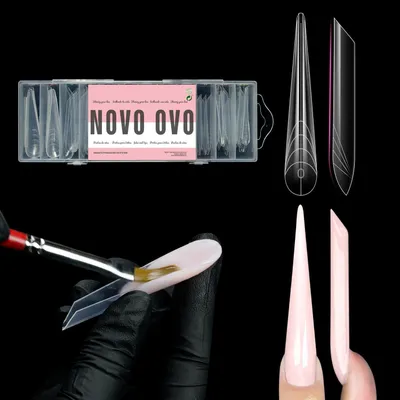 Produktbild von Doppelformen Polygel Verlängerung Russische Mandel/Sarg 70 Stück 14 Größen