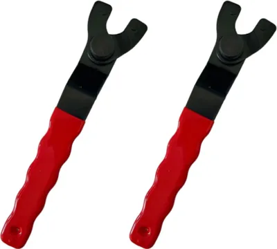 Produktbild von 2x Trade-Shop Stirnlochschlüssel Zweilochschlüssel Schraubenschlüssel für viele Flex Winkelschleifer / verstellbare Pins von 10 - 40mm
