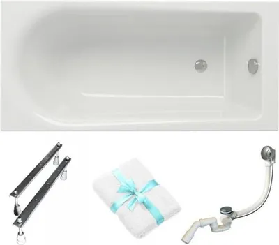 Produktbild von Cersanit | Badewanne - Wanne Rechteckig Flavia - 150x70 Cm - Acryl - Mit Siphon Und Füßen - Einbau Badewanne