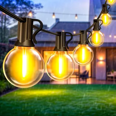 LED-Lichterkette 10 m, warmweiß, IP44, 13 Lampen, für außen