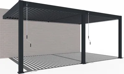 Produktbild von Weide Deluxe Plus | Wand Pergola | Voll Aluminium | 4 x 6 M | Lamellendach anthrazit