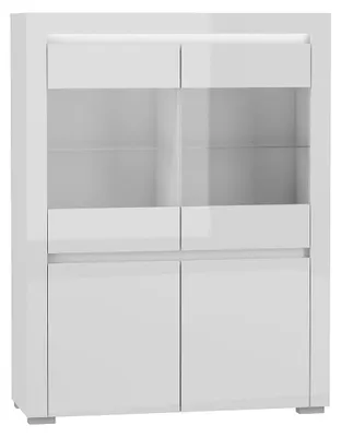 Produktbild von Geschirrschrank Kasla mit 4 Türen, Weiß, 139cm