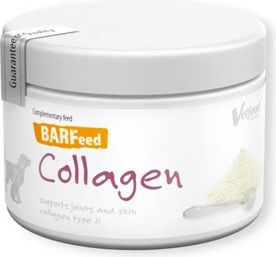 Produktbild von Vetfood BARFeed Collagen 60g, Kollagen Typ II - Natürliche Unterstützung für Gelenkknorpel und Haut bei Tieren, Elastizität, Dehnbarkeit, Hund, Katze
