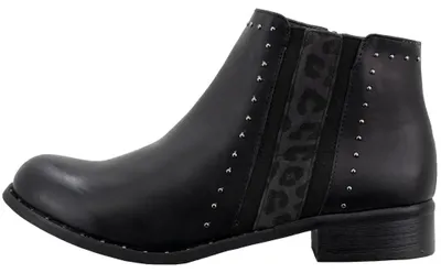 Image de Fitters : Bottes de grande taille, couleur noire, modèle Aya, en cuir synthétique (PU), chaussures de grande taille pour femmes