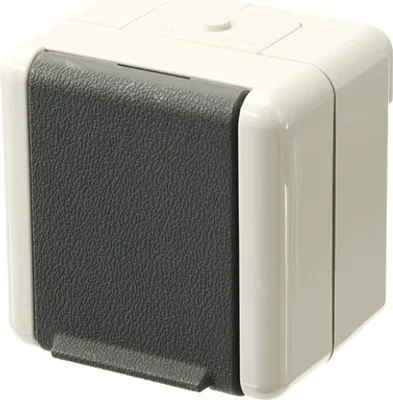 Produktbild von Jung 820 W Feuchtraum Steckdose Aufputz IP44 hellgrau/dunkelgrau WG800