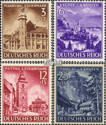 Produktbild von Briefmarken Deutsches Reich 1941 Mi 806-809 (kompl.Ausg.) mit Falz Eingliederung/Steiermarl/Kärnten/Krain