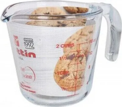 Produktbild von Quttin Glas-Messbecher 1/2 l Glasmessbecher Messbecher hitzebeständig 500ml 2CUP