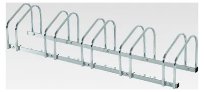 Produktbild von Fahrradständer Mehrfachständer Aufstellständer wetterfest langlebig für Boden- und Wandmontage Stahl bis 5 Fahrräder Silber 145 x 33 x 27 cm