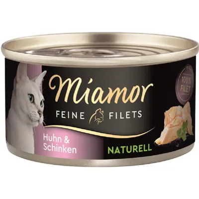 Produktbild von Miamor Feine Filets naturelle Huhn & Schinken, Adult, jede Rasse, Huhn, Schinken, 80 g, Ohne künstliche Farbstoffe