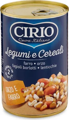 Produktbild von 6x Cirio Legumi e Cereali Hülsenfrüchte und Getreide,Dinkel, Gerste, Borlottibohnen und Linsen 410g Dose ideal für Suppen