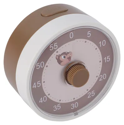 Produktbild von Kinder-Timer mit Eichhörnchen-Motiv beim Kastanienessen – Leiser visueller 60-Minuten-Countdown-Timer für das Lernen, die Küche und das Zeitmanagement