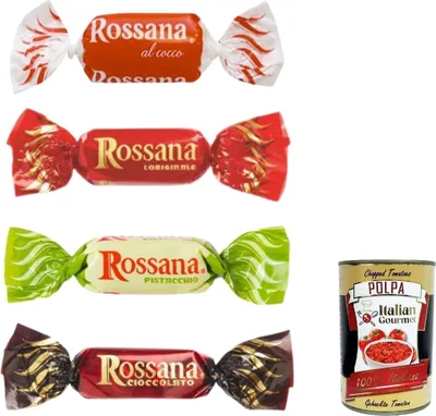 Produktbild von Caramelle Rossana Gran Selezione Assortimento, Auswahl verschiedener Geschmacksrichtungen 1 kg + Italian Gourmet polpa 400g