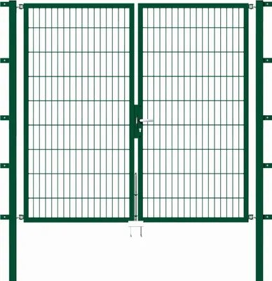 Produktbild von Alberts Doppeltor Flexo mit Zubehör, zum Einbetonieren, grün, Breite 200 cm, Höhe 180 cm