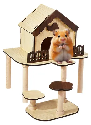 Produktbild von Holz-Hamsterhaus mit Landschaftsdarstellung