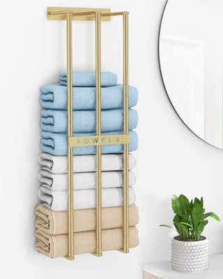 Produktbild von Goldene Handtuchhalter Wand 75 cm für kleine Badezimmer
