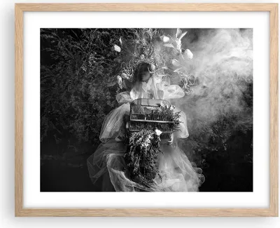 Produktbild von Gerahmtes Poster - Rahmen in heller Eiche - Retro Vintage Frau - 50x40 cm - Wand Bild - Wanddeko - Wandbilder - Kunstposter - Wandposter - Bilderrahmen - Bilder - Kunstdruck - P2NAA50x40-4940