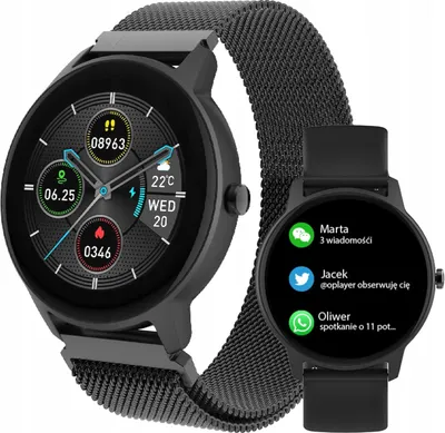 Produktbild von Smart Watch Sport Armband SB-325 Bluetooth, Musiksteuerung, Schrittzähler usw. IP67, Fitness Uhr, Pulsometer schlank (schwarz)