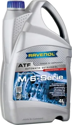 Produktbild von RAVENOL ATF M 6-Serie Automatikgetriebeöl HC Synthese Öl Rot 4L 1212105-004-01-999 passend für MERCEDES-BENZ E-Klasse Limousine (W211) 190 (W201)