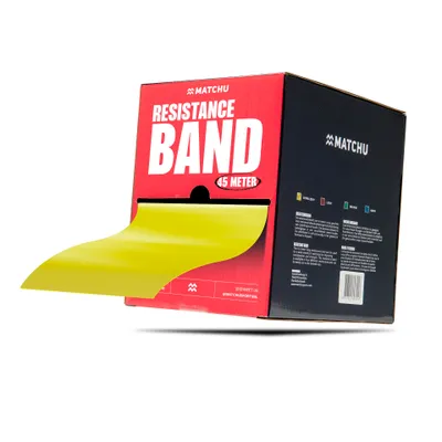 Produktbild von Matchu Sports Widerstandsband Rolle 45 Meter - Extra Leicht Gelb - Resistance Band Fitnessband Trainingsband