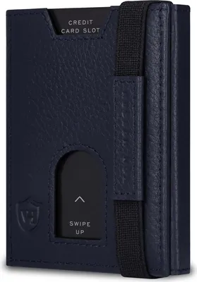 Produktbild von Slim Wallet mit XL Münzfach & RFID-Schutz - Leder Geldbeutel - Mini Geldbörse für Herren und Damen - Kartenetui Echtleder Karten Portemonnaie klein