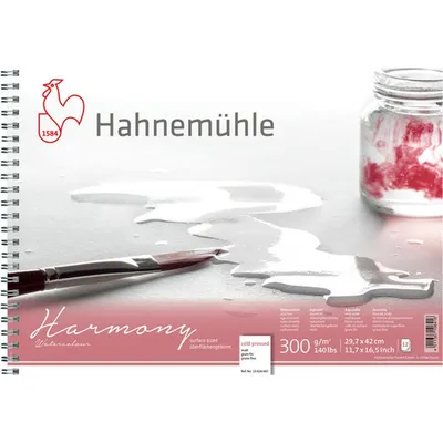 Produktbild von Hahnemühle Harmony Watercolour Aquarellblock - 300 g/m² - matt - A3 spiralisiert - 12 Blatt