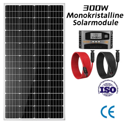 Produktbild von 300W Monokristallines Solarmodul kit 18V Photovoltaik Anlage Balkonkraftwerk