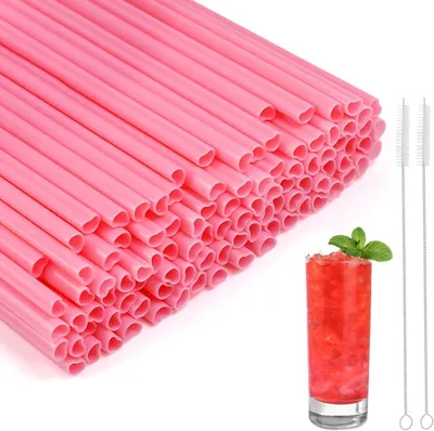 Imagen del producto de Pajitas con forma de corazón, reutilizables, 100 unidades, de colores variados, para fiestas