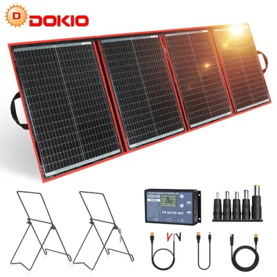 Imagen del producto de Panel solar plegable y portátil de 12V, monocristalino, ideal para camping y viajes
