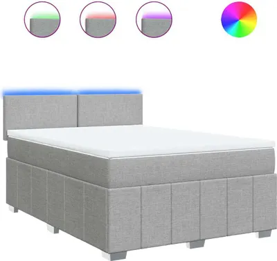 Produktbild von vidaXL Boxspringbett mit Matratze Hellgrau 140x200 cm Stoff