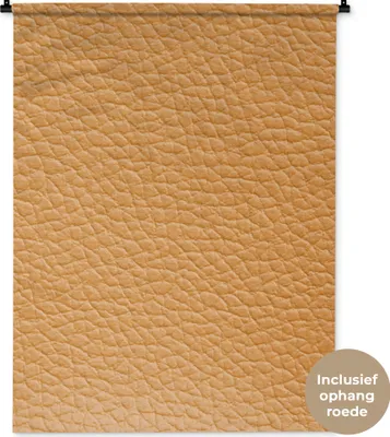 Produktbild von MuchoWow® Wandteppich Wandbehang Leder - Strukturiert - Leder-Optik - Orange 90x120 cm Tapisserie Dekoration Wandtuch - Wanddeko