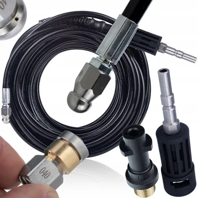 Immagine prodotto di NilKranz BayoJet Pro 20M – Tubo per fognature compatibile con Nilfisk e Kranzle D12 | 2 ugelli | Rotante e 3+1