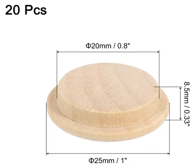 Produktbild von Holzlochstopfen, 20 Stš¹ck 25x20mm Abdeckkappen fš¹r Bohrl?cher Runde Kopf Hartholz Schraubenabdeckung Schraubenlochstopfen fš¹r M?bel Tische Stš¹hle Schr?nke Bastelprojekte