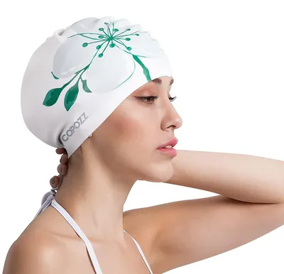 Produktbild von Silikon-Badekappe für Frauen mit langem Haar