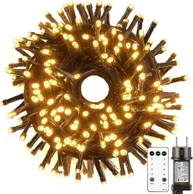 Productafbeelding van Tacobey Kerstboomverlichting Warm Wit 20 m 200 LED Lichtslinger met Afstandsbediening 8 Standen Waterdicht Timer