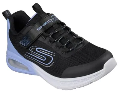 Obrázok produktu pre Tenisky Skechers Microspec Max Advance Fly 3.0 pre dievčatá, čierna sieťovina s lila detailmi, veľkosť 9.5 (UK)