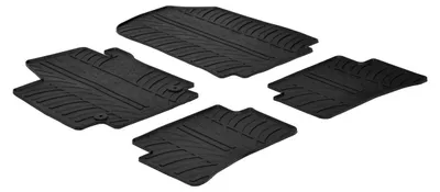 Productafbeelding van LAMPA rubberen vloermatset voor RENAULT Clio IV (schuine achterklep, model BH), voor- en achterkant