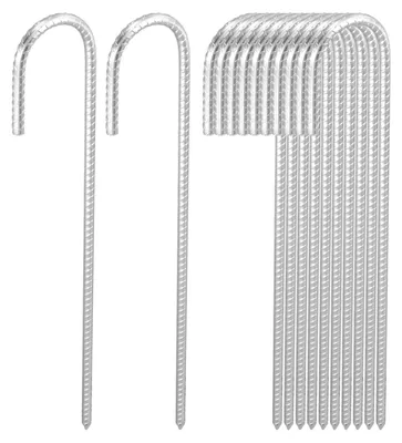 Image de Piquets d'ancrage de 40 cm, lot de 12, en acier galvanisé, pour camping