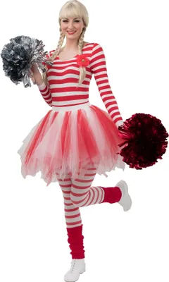 Produktbild von Tüllrock Tutu voluminös rot weiß S/M