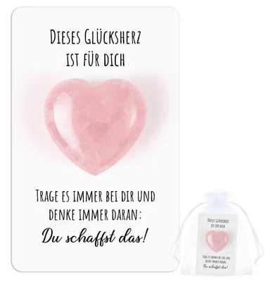 Productafbeelding van Geluksbringer-hartje - Met de tekst: "Jij kunt het!" - Roze