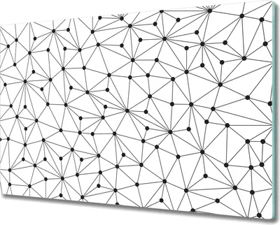 Produktbild von Glas-Herdabdeckplatte Glaskeramikkochfeld-Abdeckung Spritzschutz - 80x52 cm - Kreise SchwarzWeiß