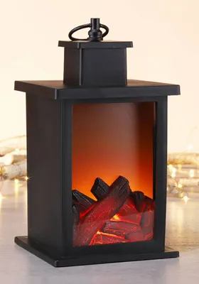 Produktbild von HI Laterne mit 4 LEDs Kamin-Optik Kunststoff