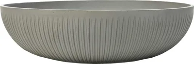 Produktbild von VIVANNO Pflanzschale Fiberglas PLANA Schale, Skandigrau geriffelt - 34x9 cm